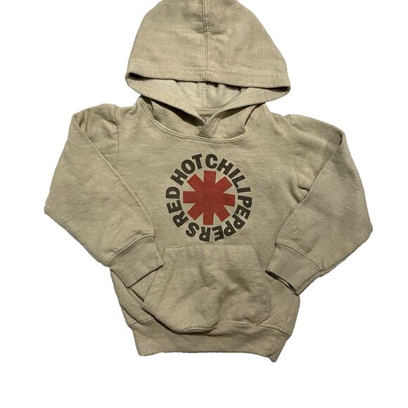 Red Hot Chili Peppers Solid Tan Casual Pullover Hoodie Size 2t - Picture 1 of 4